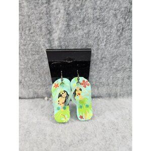 Flip Flop Hula Earrings With Tropical Design For Women